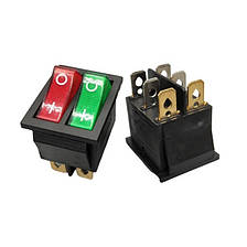 Перемикач двоклавішний КП-53и 220В 6 контактів, 2 положення з фіксацією "вкл-вкл" і підсвічуванням, фото 3