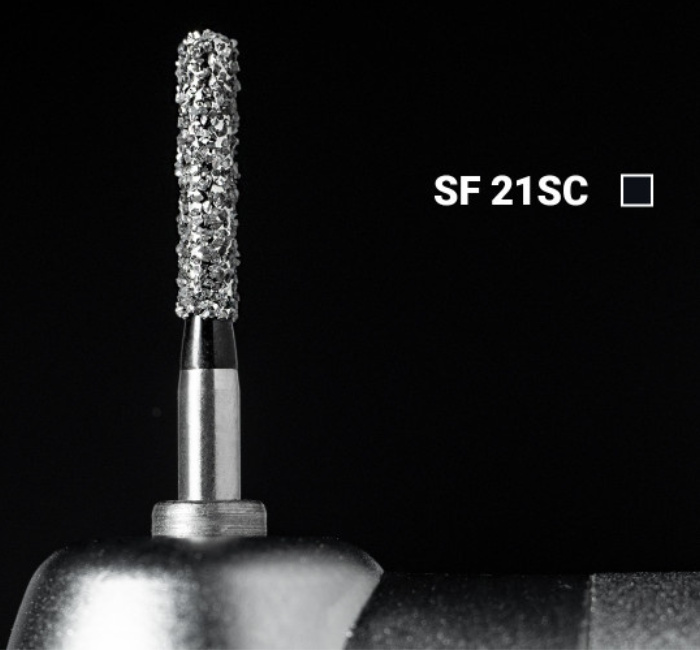 Діамантовий бір SF-21SC. Фісурний з плоским кінцем (ISO 110/016), чорний, Mani.Оригінал., фото 1