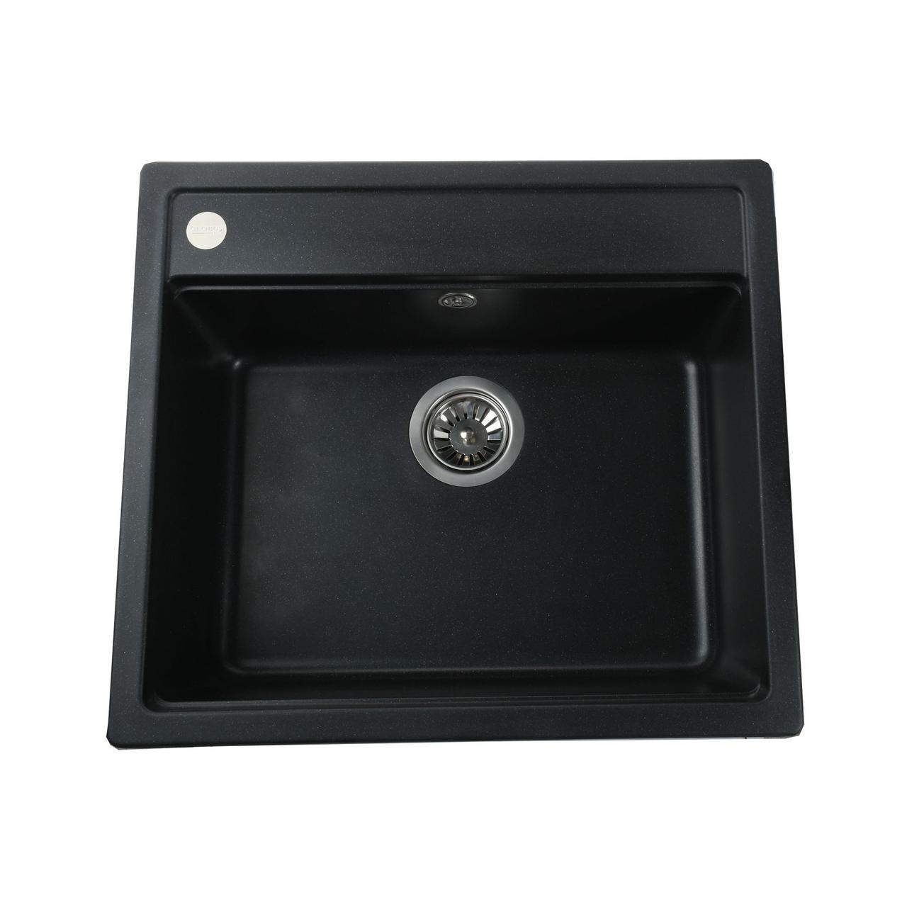 Гранітна мийка Globus Lux VOLTA чорний металiк 570х510мм-А0001 (000009669)