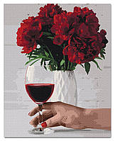 Картина по номерам на холсте с подрамником "Пионовидное вино", набор акриловая живопись цифрами
