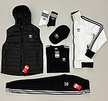 Чоловічий спортивний костюм Adidas весна-осінь із жилеткою (безрукавкою) комплект Туреччина. Живе фото, фото 2