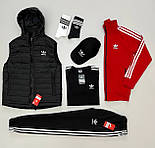 Чоловічий спортивний костюм Adidas весна-осінь із жилеткою (безрукавкою) комплект Туреччина. Живе фото, фото 3