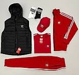 Чоловічий спортивний костюм Adidas весна-осінь із жилеткою (безрукавкою) комплект Туреччина. Живе фото, фото 4