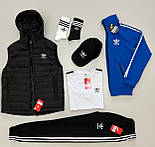 Чоловічий спортивний костюм Adidas весна-осінь із жилеткою (безрукавкою) комплект Туреччина. Живе фото, фото 5