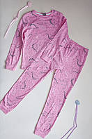 Хлопковая розовая пижама с динозаврами для девочки 3-4 и 7-8 лет Pepco