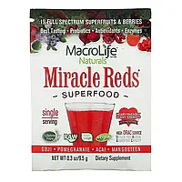 Macrolife Naturals, Miracle Reds, суперфуди, годжі, гранат, асаї, мангостан, 9,5 г (0,3 унції)