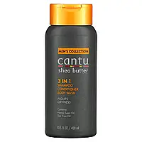 Cantu, Men's Collection, Shea Butter 3 In 1 Shampoo, Conditioner, Body Wash, 13.5 fl oz (400 ml)