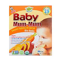 Hot Kid, Baby Mum-Mum, органічні рисові галети з бататом і морквою, 24 галети по 50 г (1,76 унції)