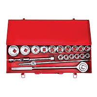 Набір інструментів (3/4", 20 од. гол. 19-50 мм + металевий кейс) INTERTOOL [ET-6024]