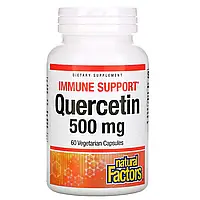 Natural Factors, кверцетин, 500 мг, 60 вегетаріанських капсул
