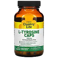 Country Life, L-Tyrosine Caps, 500 mg, 100 Vegetarian Capsules