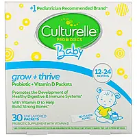 Culturelle, Probiotics, Baby, Grow + Thrive, Probiotics + Vitamin D Packets, 12-24 Months, Unflavore ...
