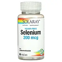 Solaray, селен, 200 мг, 90 капсул VegCap