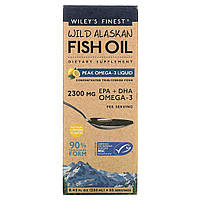 Wiley's Finest, Wild Alaskan Fish Oil, Peak Omega-3 Liquid, Natural Lemon , 8.45 fl oz (250 ml)