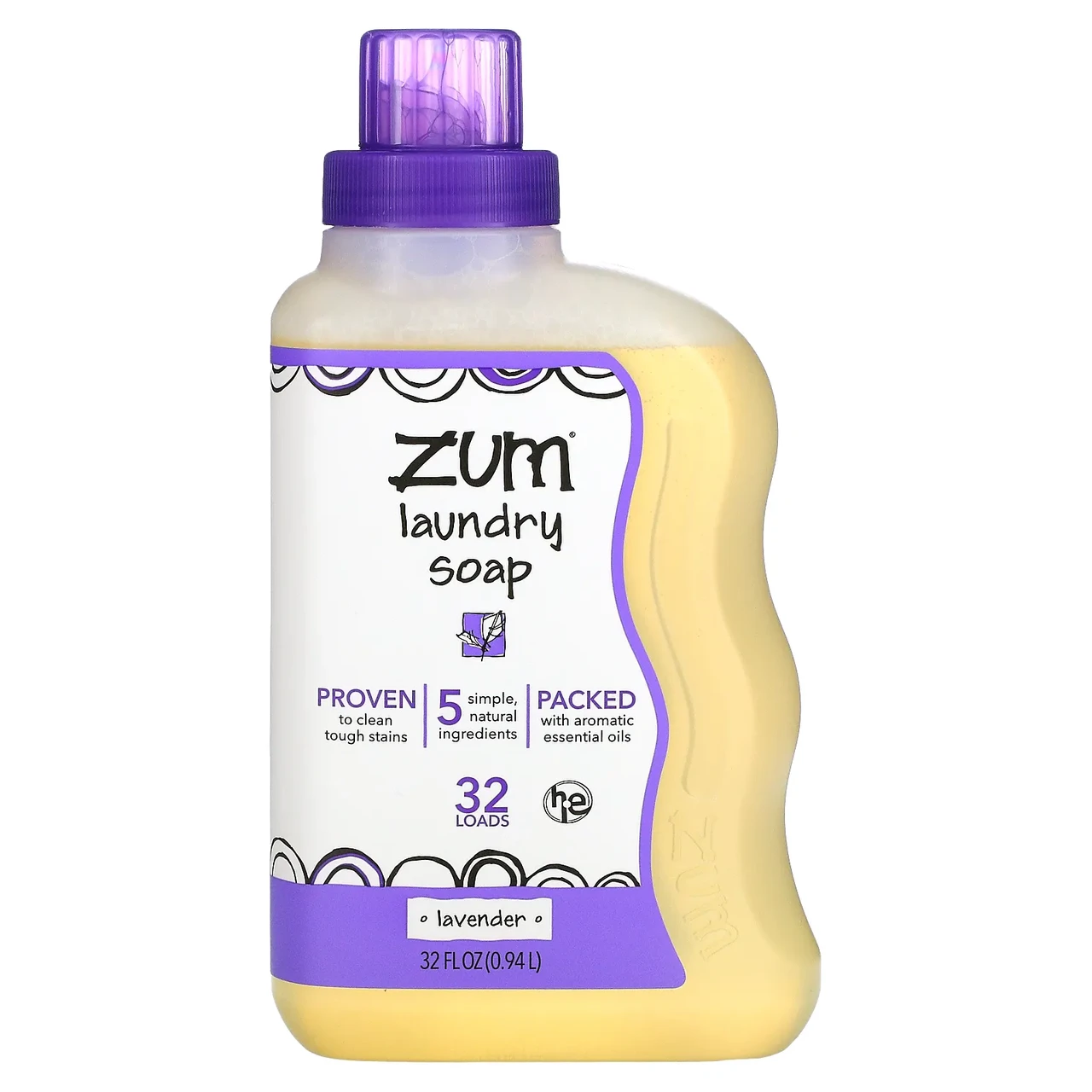 ZUM, Zum Clean, Aromatherapy Laundry Soap, Lavender, 32 fl oz (.94 L)