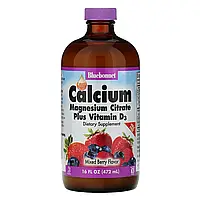 Bluebonnet Nutrition, Liquid Calcium Magnesium Citrate Plus Vitamin D3, Natural Mixed Berry Flavor, ...