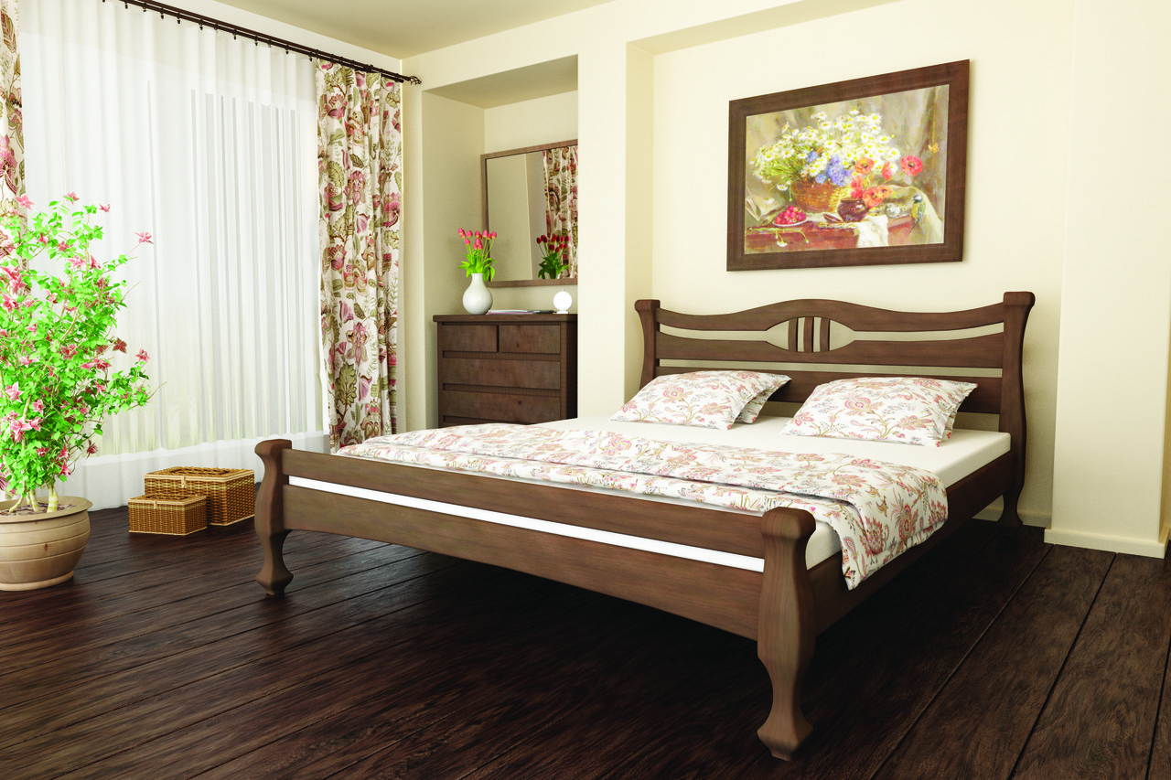 Ліжко двоспальне дерев'яне "Даллас" 160х200