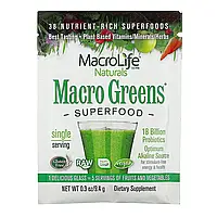 Macrolife Naturals, Macro Greens, зелень і суперфуди, 9,4 г (0,3 унції)