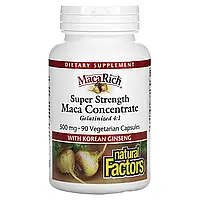 Natural Factors, Organic MacaRich, Super Strength Power Maca with Ginseng, 500 mg, 90 Vegetarian Cap ...