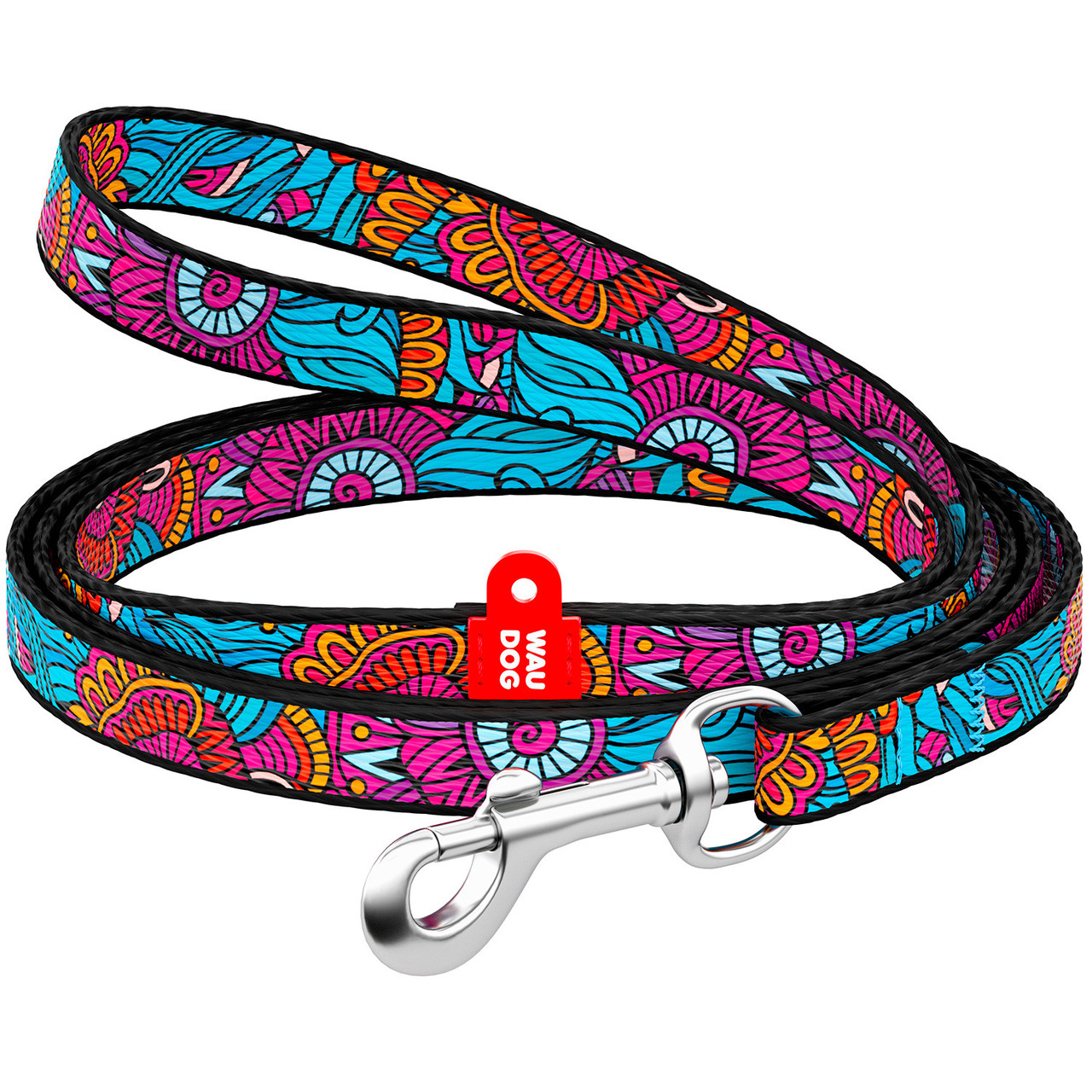 Повідець Повідець нейлон 122 cм 10 мм Waudog Літо для собак та котів 122 cм 10 мм Waudog Етно синій для собак та котів, фото 1