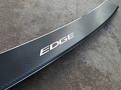 Накладка на бампер з загином Ford Edge з 2014 р. (Nataniko Carbon)