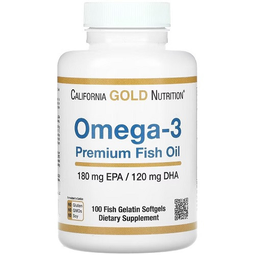 Вітаміни омега 3 California Gold Nutrition Omega-3 Premium Fish Oil (100 капсул.)