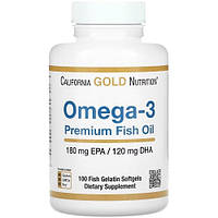 Витамины омега 3 California Gold Nutrition Omega-3 Premium Fish Oil (100 капсул.)