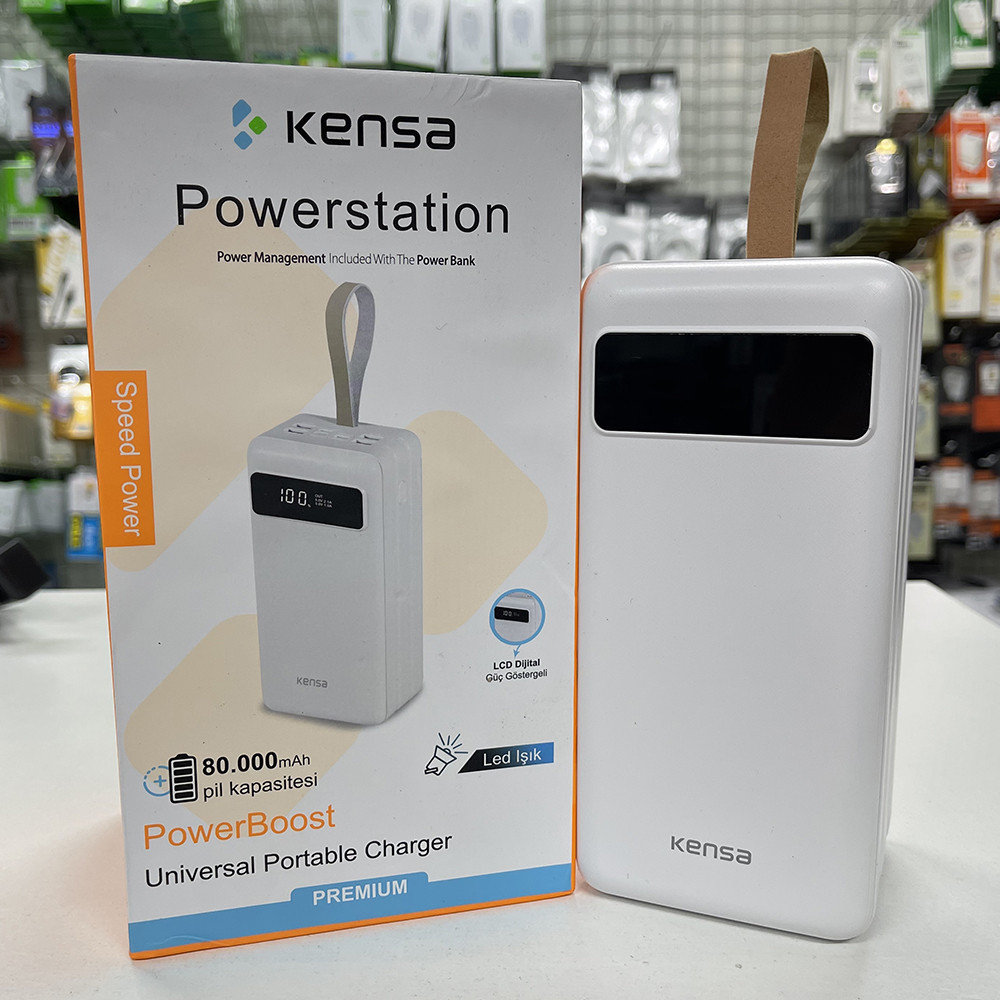Переносний потужний Power Bank 80000 mAh Kensa KP-45 Суперпотужний повербанк Реальна місткість