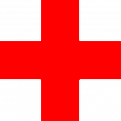Вінілова наклейка на авто  - Червоний хрест розмір 20 см