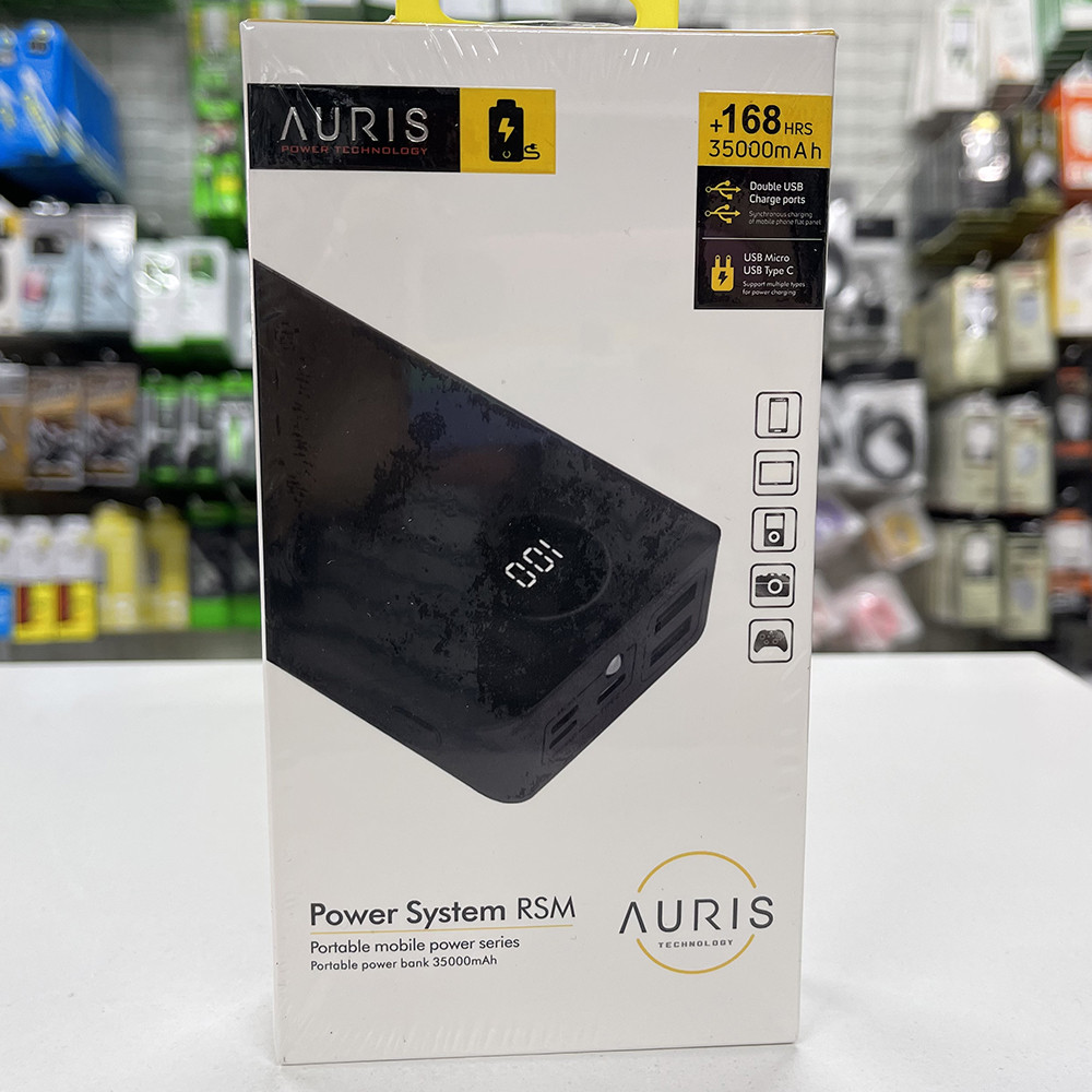 Переносний акумулятор Power Bank 35000 mAh AURIS ARS-PB009 Повербанк компактний