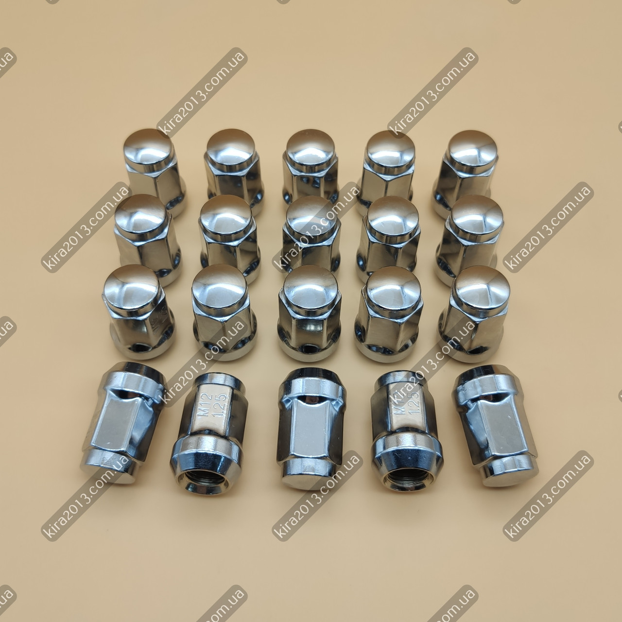 Гайки колесные М12х1,25 конус, хром, ключ 17мм Nissan Subaru Suzuki ...