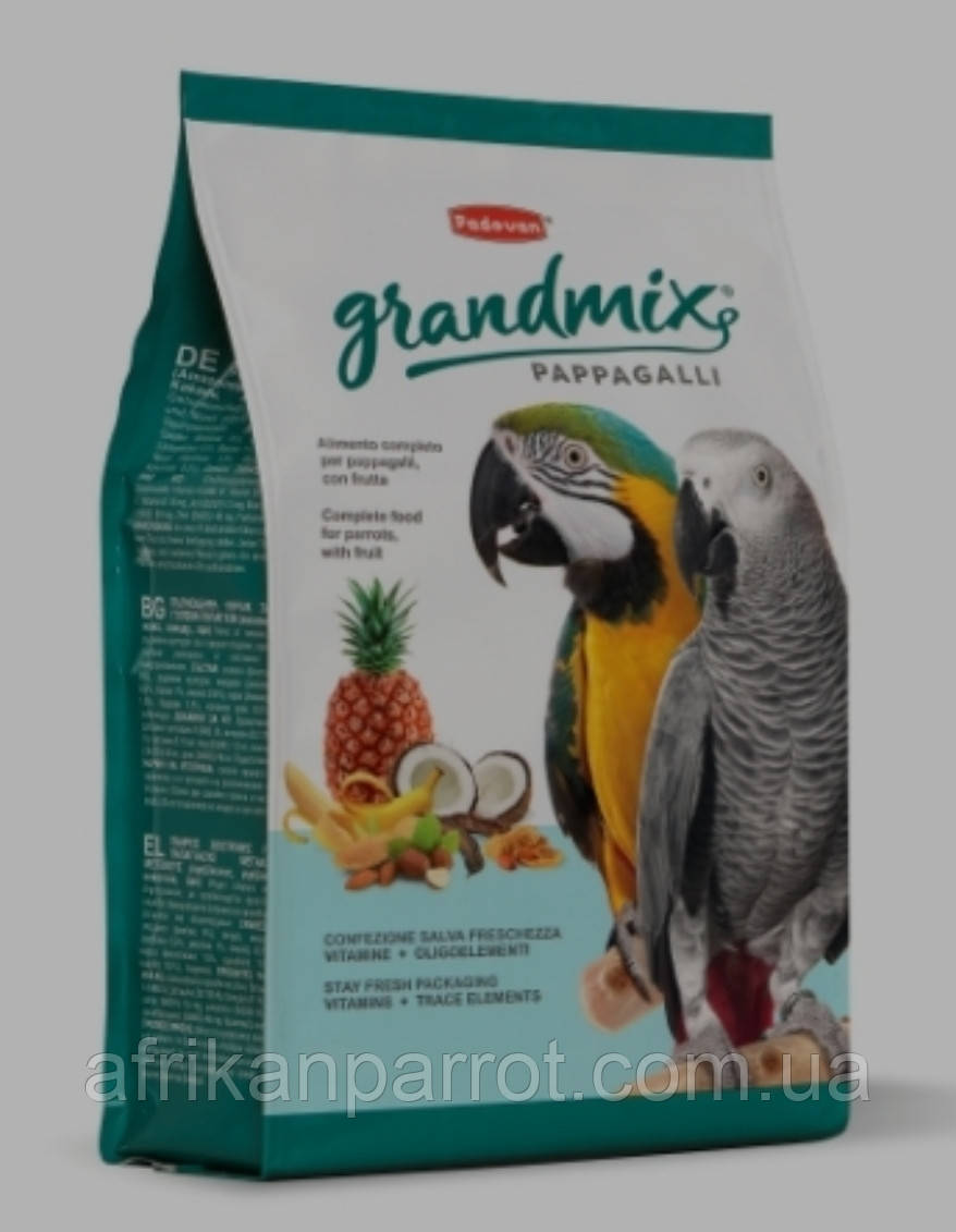 Грандмікс Паппагаллі комплексний корм для великих папуг (амазон, жако, какаду, ара, )2кг