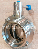Затвор дисковий нержавійка різьба/різьба Ду 20 AISI 304, фото 4