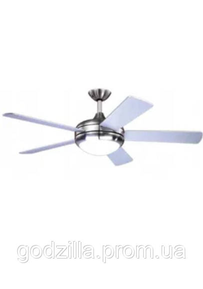 Люстра-вентилятор, вентилятор на стелю URSA сріблястий, фото 1