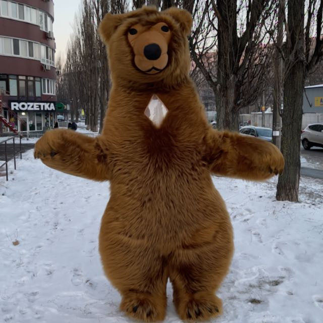 Надувний костюм бурого ведмедя пневмокостюм 2,6 м, вентилятор, акумулятор