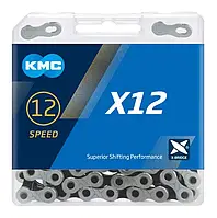 Ланцюг KMC X12 Silver/Black для 12 швидкісних трансмісій велосипеда