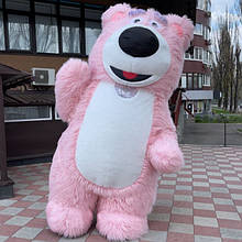 Рожевий костюм ведмедя надувний