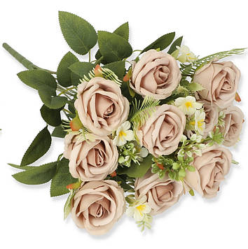 Букет штучних трояндочок пастельний (0116-03)|  В-50 см |Коробка-11 гілок|виробник-Польща