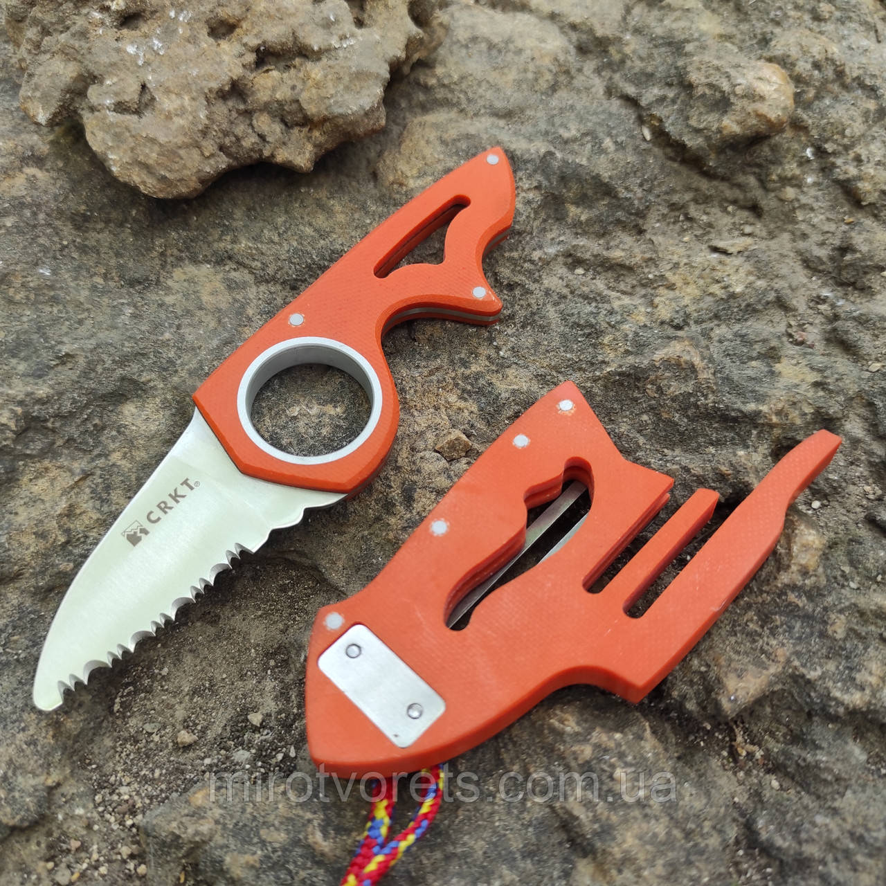 Ніж стропоріз CRKT Renner Neckolas rescue серрейтор, orange (рятувальника\пожежника\мчс)