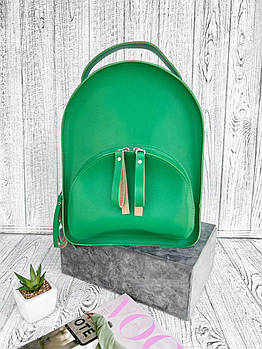 Жіночий рюкзак стильний міський на блискавці з кишенею 22*25 см Nata Зелений