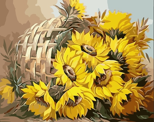 Картина за номерами Соняшники у кошику 40*50 см Орігамі LW 3027
