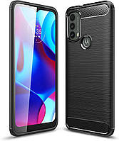 Чехол Carbon для Motorola Moto E20 / E40 бампер противоударный Black