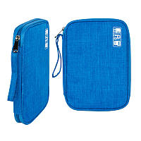 Блакитний органайзер для ґаджетів і заряджань