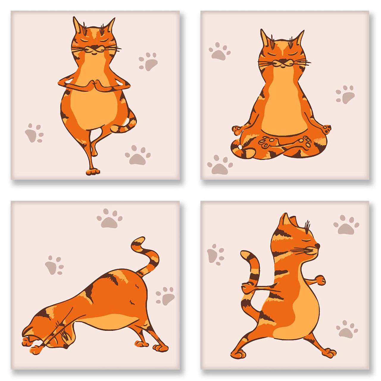 Набір для розпису за номерами поліптих Yoga-cat Ідейка (KNP010), фото 1
