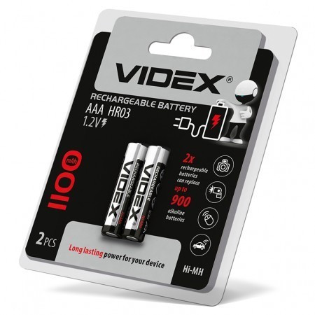 Акумулятори Videx HR03/AAA 1100MAH double blister/2pcs