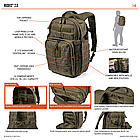 🔥 Тактичний рюкзак, військовий "5.11 Tactical RUSH 12 2.0" (Олива) 24 літрів, армійський, EDC. мультикам, фото 10
