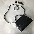 Шкіряна сумка трапеція з ручкою С67-КТ-3023 Чорна, фото 5