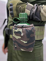 Фляга походная военная армейская цвет хаки / пищевой пластик объем 1л (арт. 10918)