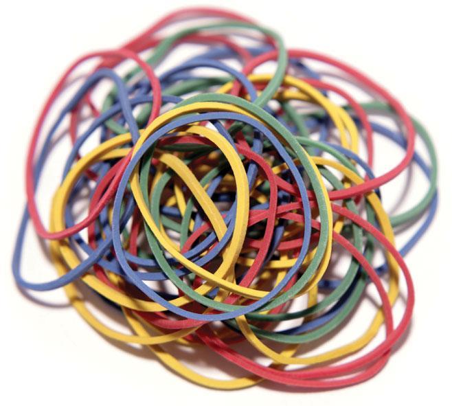 Гумки для банкнот, упаковка-500 гр, d=60 мм, різнокольорові, фото 1