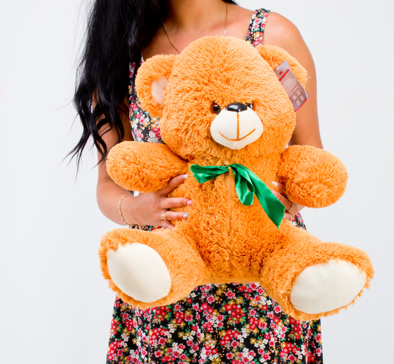 Карамельний плюшевий ведмедик 50 см маленький, Пухнасті ведмеді — гарна м'яка іграшка в подарунок дівчині